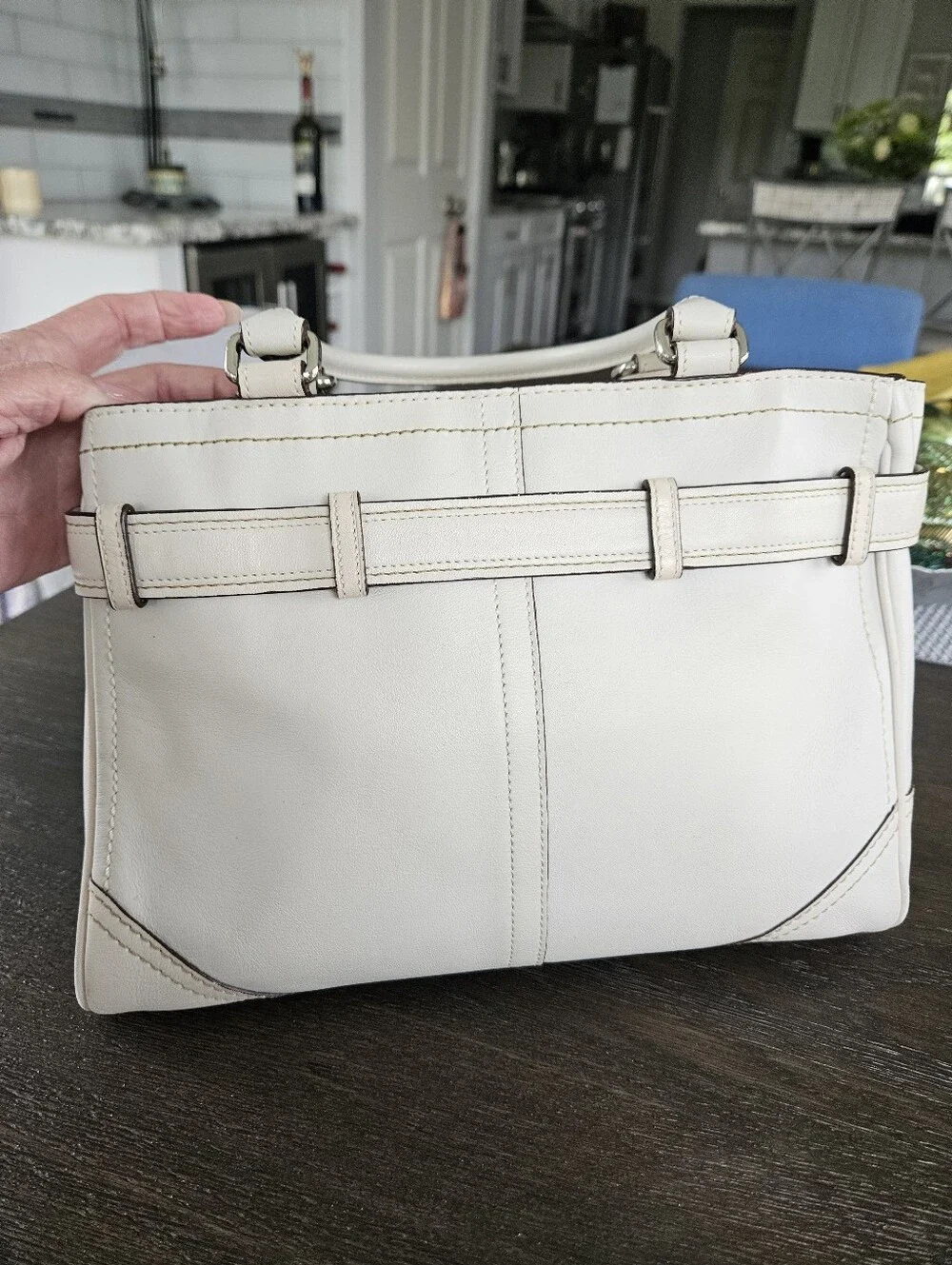 Coach Hampton Stone Colored Leather Satchel - Picture 11 of 11